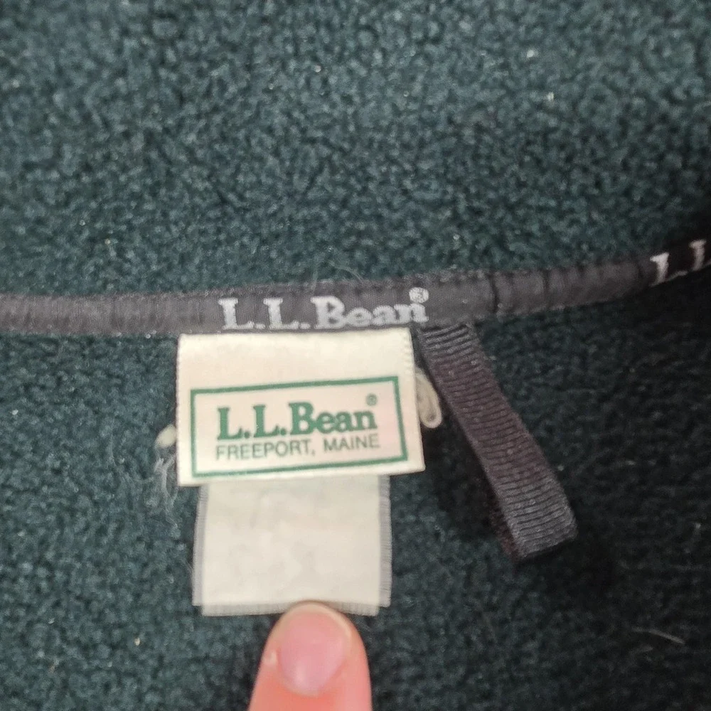 Vintage L.L.Bean Fleece Vest Mens 2XL Green Trail Model Full Zip Pockets Outdoor